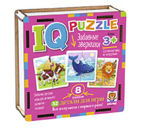 IQ Пазл деревянный.3+ Забавные зверюшки