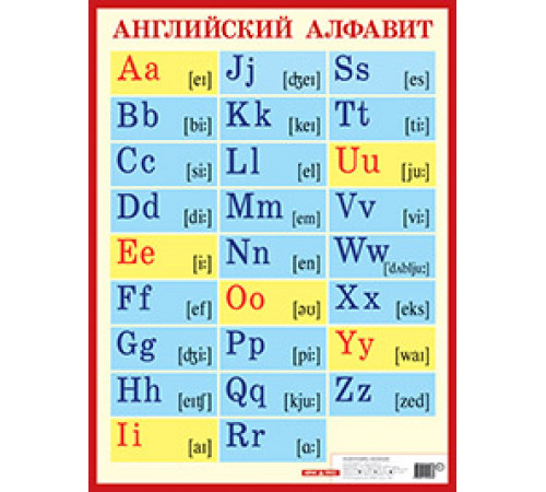 Английский алфавит с транскрипцией. Наглядное пособие для школы